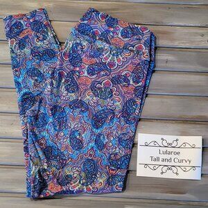 Vintage Style LuLaRoe Colorful Paisley TC Leggings Tall and Curvy Unicorn Print